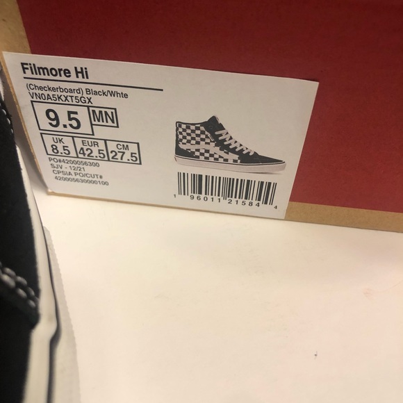 VANS NEW CHECKERBOARD BLACK/White mens 9.5 NEW IN BOX - Picture 6 of 9